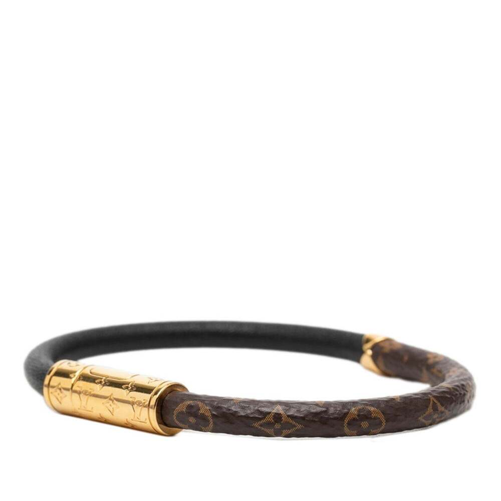 LOUIS VUITTON Black Monogram Leather Charm Bracelet - Picture 2 of 5
